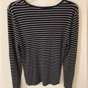Striped Long Sleeve Top - Black and White